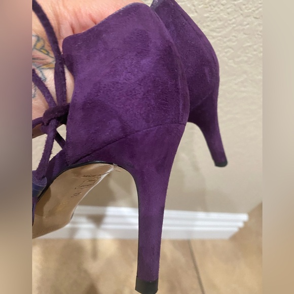L.K.Bennett London Purple Suede 3inch Heels With Strap Made In Spain Sz36 - Picture 7 of 13